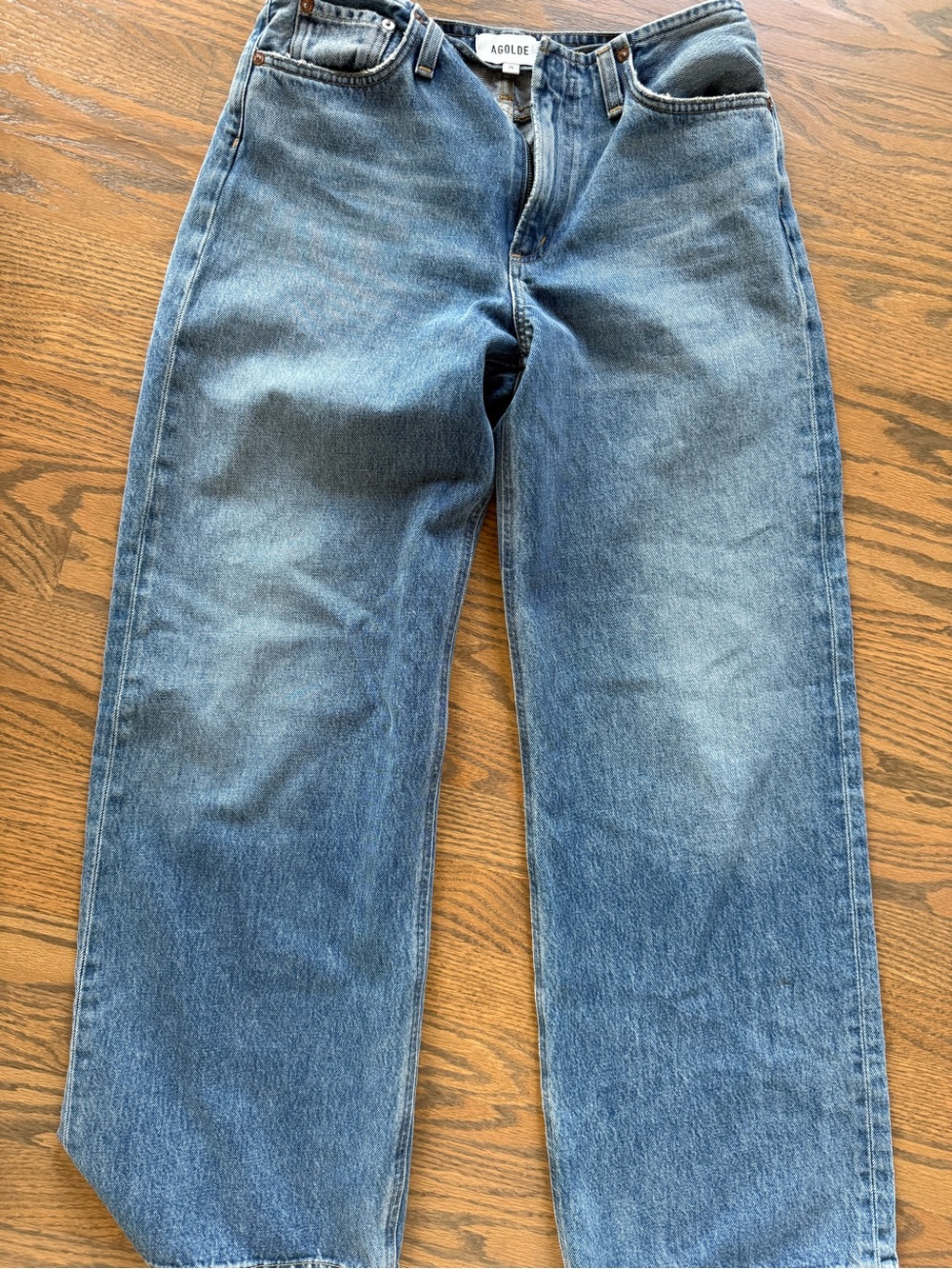Agolde Women’s Light-Mid Blue Wide Leg Jeans